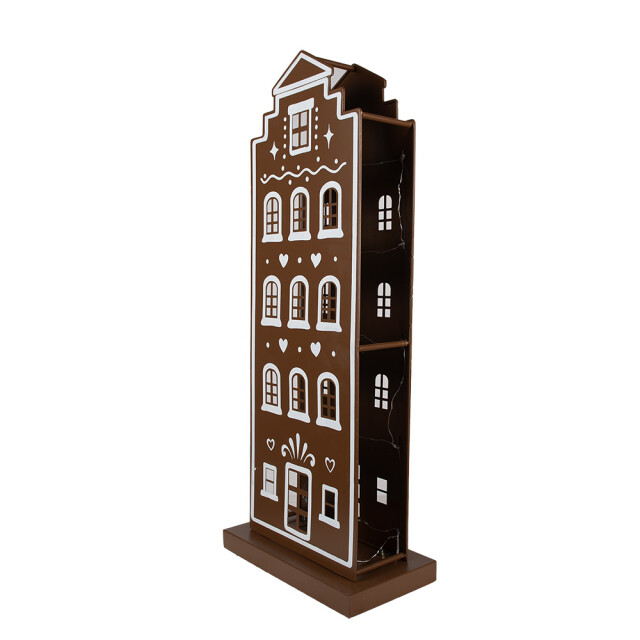 Clayre & Eef Gingerbread house met led 31x16x75 cm ijzer peperkoekhuisje 2939969 large