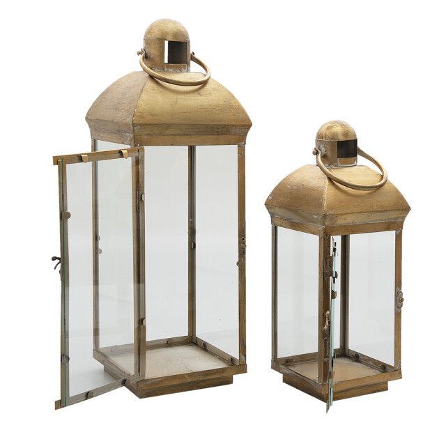 Clayre & Eef Lantaarn set van 2 ijzer rechthoek kaarsenhouder 1525993 large