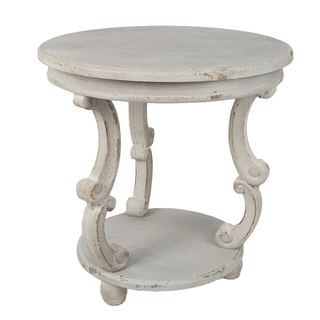 Clayre & Eef Bijzettafel Ø 66x64 cm hout rond plantentafel 2705361 large