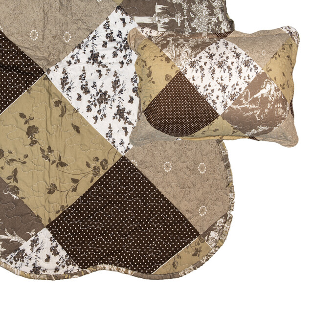 Clayre & Eef Bedsprei 230x250 cm beige polyester sprei 3011394 large