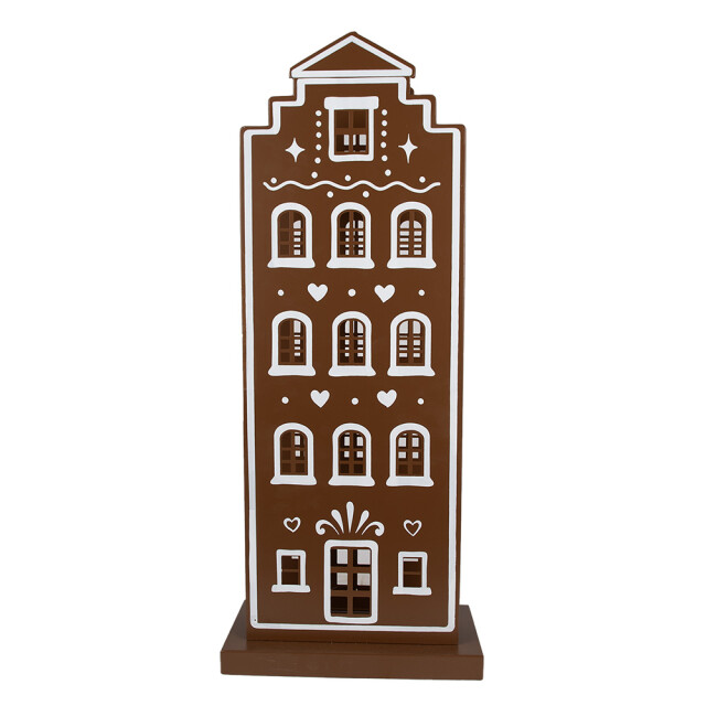 Clayre & Eef Gingerbread house met led 31x16x75 cm ijzer peperkoekhuisje 2939969 large