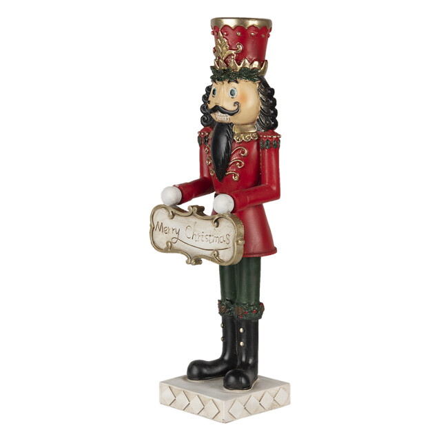 Clayre & Eef Beeld notenkraker 35 cm wit polyresin merry christmas 1381029 large