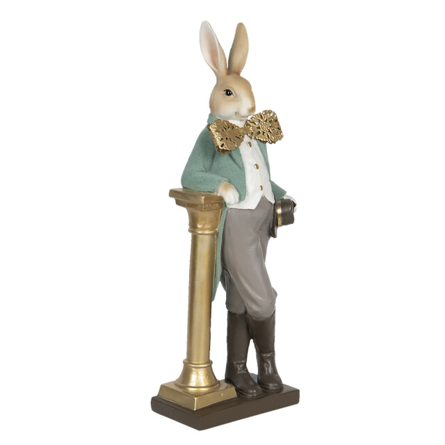 Clayre & Eef Beeld konijn 15x9x45 cm grijs polyresin woonaccessoires 1216120 large