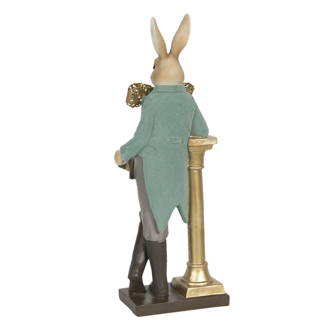 Clayre & Eef Beeld konijn 15x9x45 cm grijs polyresin woonaccessoires 1216120 large