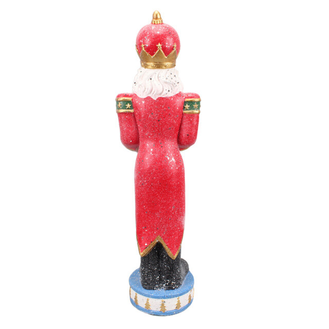 Clayre & Eef Beeld kerstman 82 cm rood polyresin kerstdecoratie 2040828 large