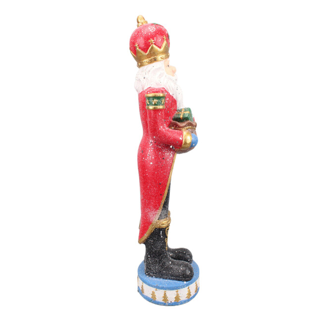 Clayre & Eef Beeld kerstman 82 cm rood polyresin kerstdecoratie 2040828 large