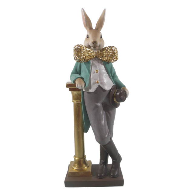 Clayre & Eef Beeld konijn 15x9x45 cm grijs polyresin woonaccessoires 1216120 large