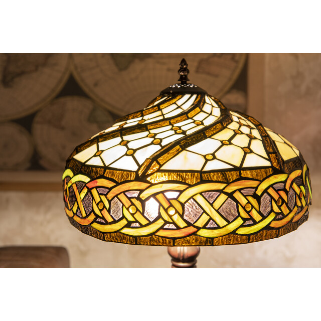 LumiLamp Tiffany tafellamp Ø 34x58 cm kunststof glas tiffany bureaulamp 1980509 large