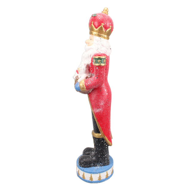 Clayre & Eef Beeld kerstman 82 cm rood polyresin kerstdecoratie 2040828 large