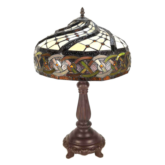 LumiLamp Tiffany tafellamp Ø 34x58 cm kunststof glas tiffany bureaulamp 1980509 large