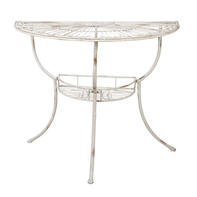 Clayre & Eef Sidetable 90x48x76 cm ijzer halfrond wandtafel 1357312 large