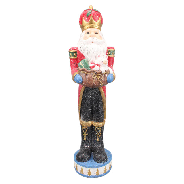 Clayre & Eef Beeld kerstman 82 cm rood polyresin kerstdecoratie 2040828 large