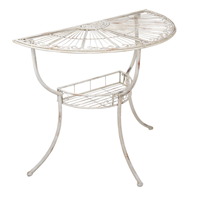 Clayre & Eef Sidetable 90x48x76 cm ijzer halfrond wandtafel 1357312 large