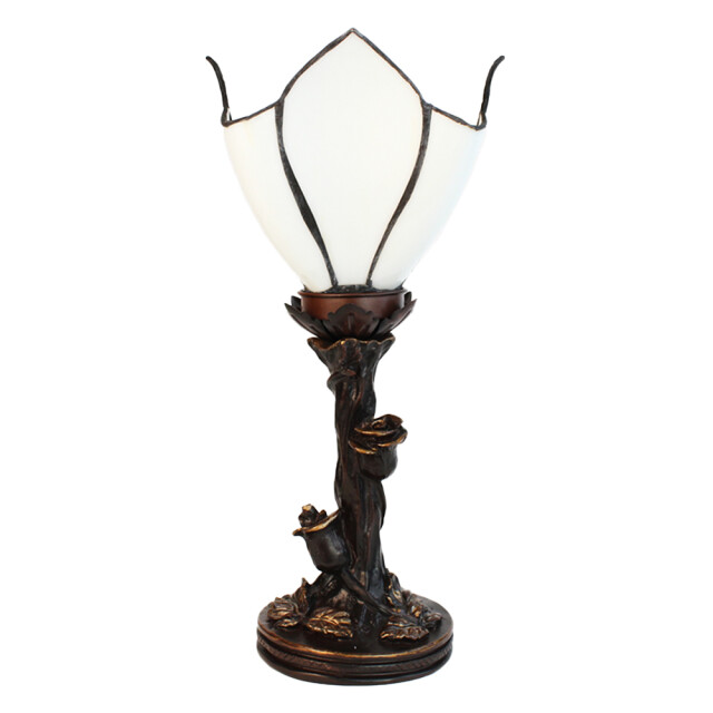 LumiLamp Tiffany tafellamp 32 cm bruin glas tiffany bureaulamp 1980590 large