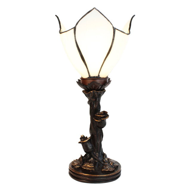 LumiLamp Tiffany tafellamp 32 cm bruin glas tiffany bureaulamp 1980590 large