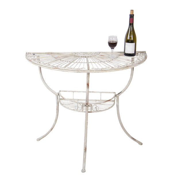 Clayre & Eef Sidetable 90x48x76 cm ijzer halfrond wandtafel 1357312 large