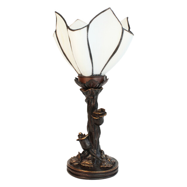 LumiLamp Tiffany tafellamp 32 cm bruin glas tiffany bureaulamp 1980590 large