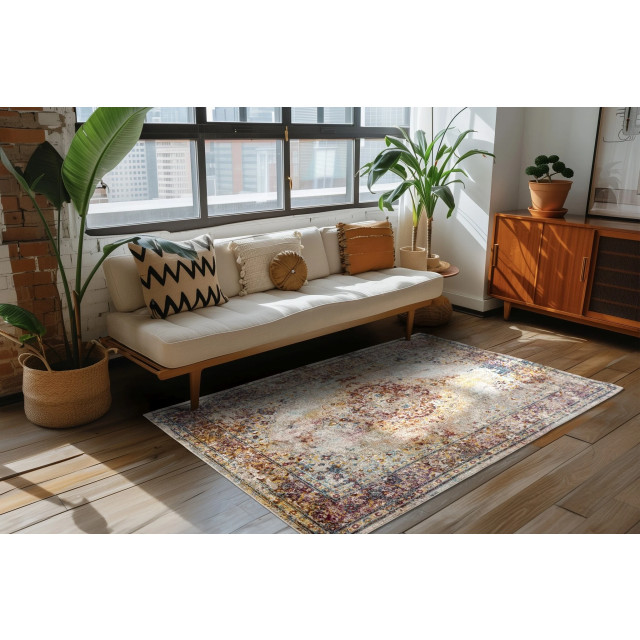 Muratap Picasso keshan vintage vloerkleed / beige laagpolig- 200x290 cm 1130122 large