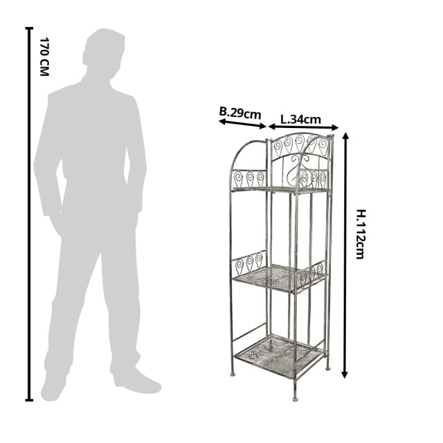 Clayre & Eef Opbergrek 34x29x112 cm ijzer plantenrek 1741264 large