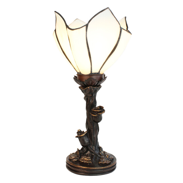 LumiLamp Tiffany tafellamp 32 cm bruin glas tiffany bureaulamp 1980590 large