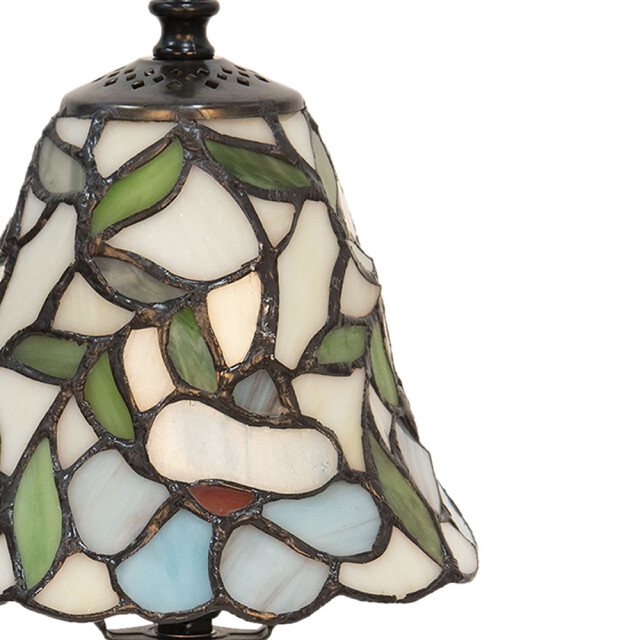 LumiLamp Tiffany tafellamp Ø 16x31 cm geel glas kunststof bloemen 1112836 large