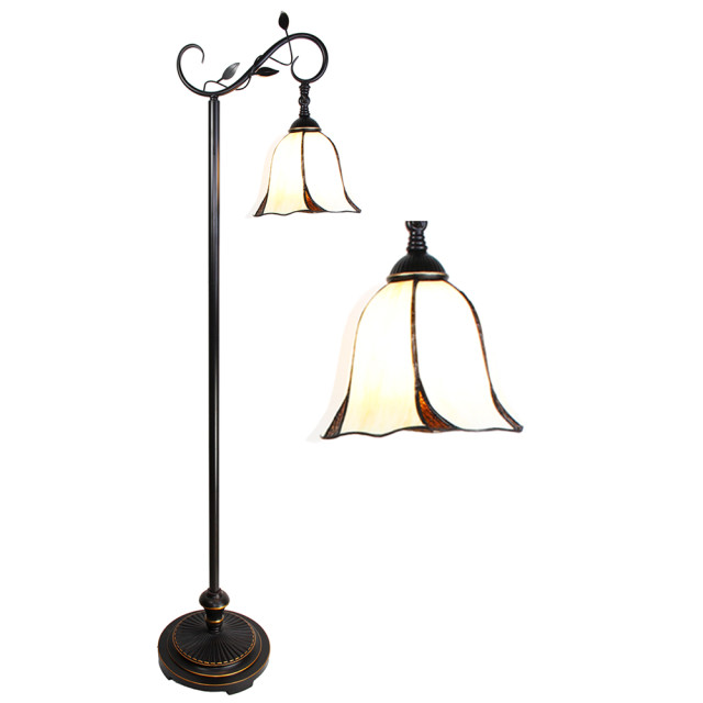 LumiLamp Tiffany vloerlamp 152 cm bruin kunststof glas staande lamp 2046869 large