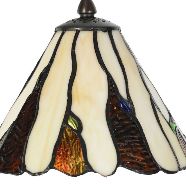 LumiLamp Tiffany tafellamp Ø 20x60 cm bruin glas tiffany bureaulamp 2795658 large