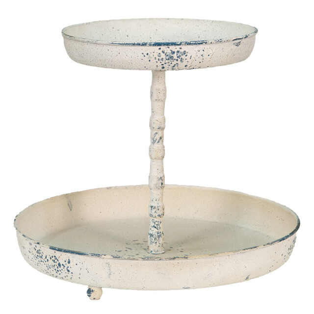 Clayre & Eef Etagère 2 laags ⌀ 35x29 cm metaal fruitschaal etagère 1934189 large