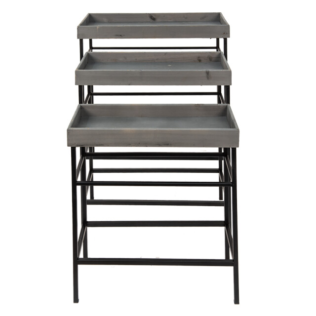 Clayre & Eef Plantenstandaard set van 3 ijzer plantentafel 2003105 large