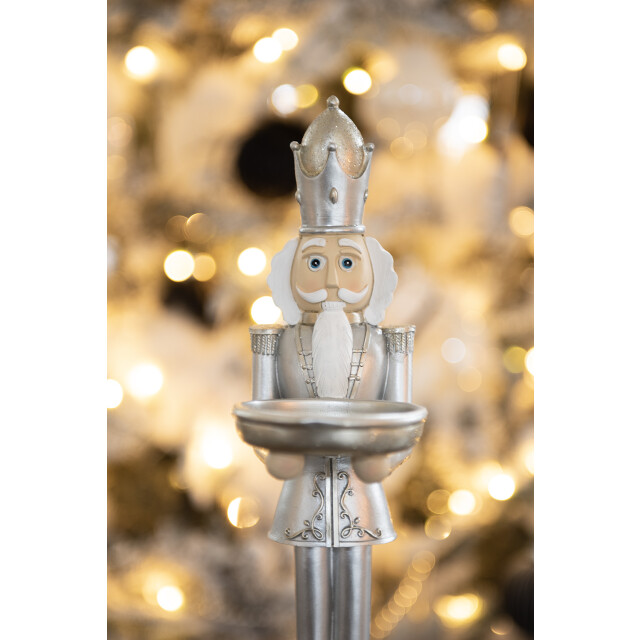 Clayre & Eef Beeld notenkraker 40 cm wit polyresin kerstdecoratie 2041566 large