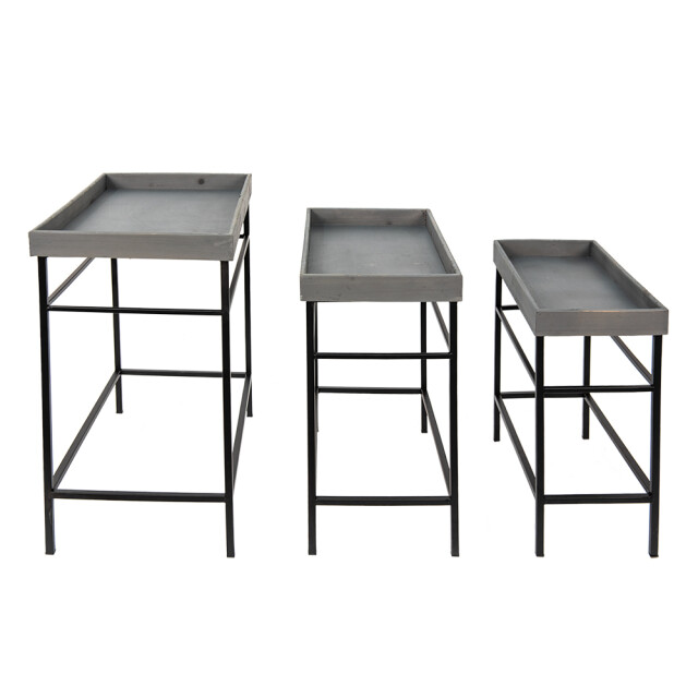 Clayre & Eef Plantenstandaard set van 3 ijzer plantentafel 2003105 large