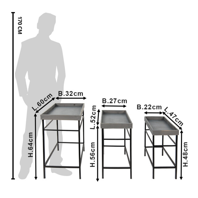 Clayre & Eef Plantenstandaard set van 3 ijzer plantentafel 2003105 large