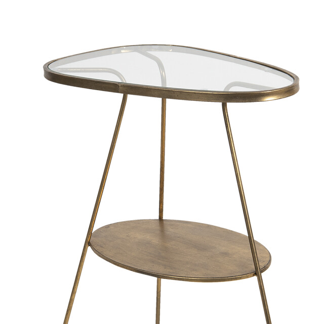 Clayre & Eef Bijzettafel 61x37x70 cm ijzer glas driehoek 1236514 large