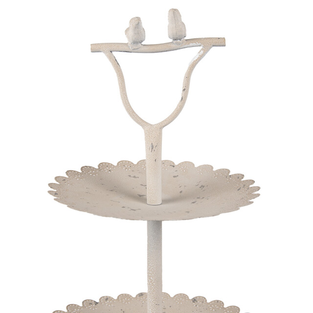 Clayre & Eef Etagère 2 laags Ø 32x51 cm ijzer rond vogels 2841237 large