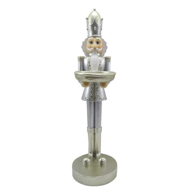 Clayre & Eef Beeld notenkraker 40 cm wit polyresin kerstdecoratie 2041566 large