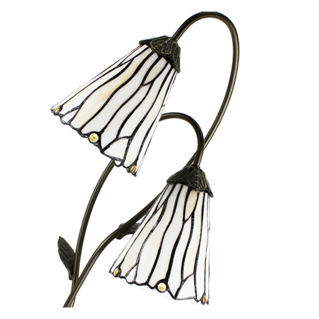LumiLamp Tiffany tafellamp 61 cm wit glas tiffany bureaulamp 2035466 large