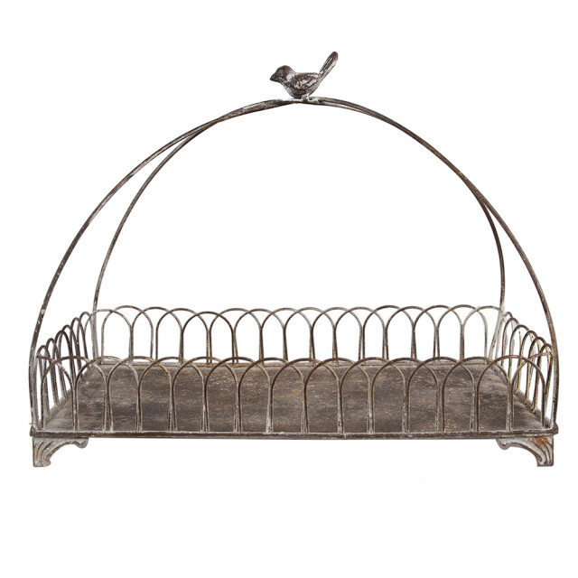 Clayre & Eef Decoratie mand set van 2 39x20x30/ 30x15x22 cm metaal 2981782 large