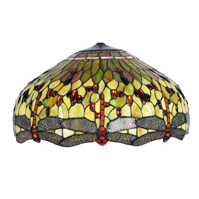 LumiLamp Lampenkap tiffany Ø 51x30 cm rood glas libelle glazen lampenkap 1225817 large