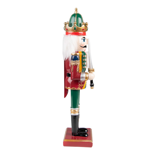 Clayre & Eef Beeld notenkraker 30 cm rood polyresin kerstdecoratie 2201527 large
