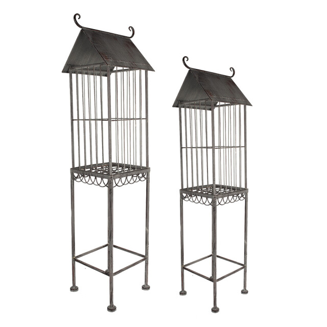 Clayre & Eef Vogelkooi decoratie set van 2 metaal vogelkooi voor binnen 2579850 large