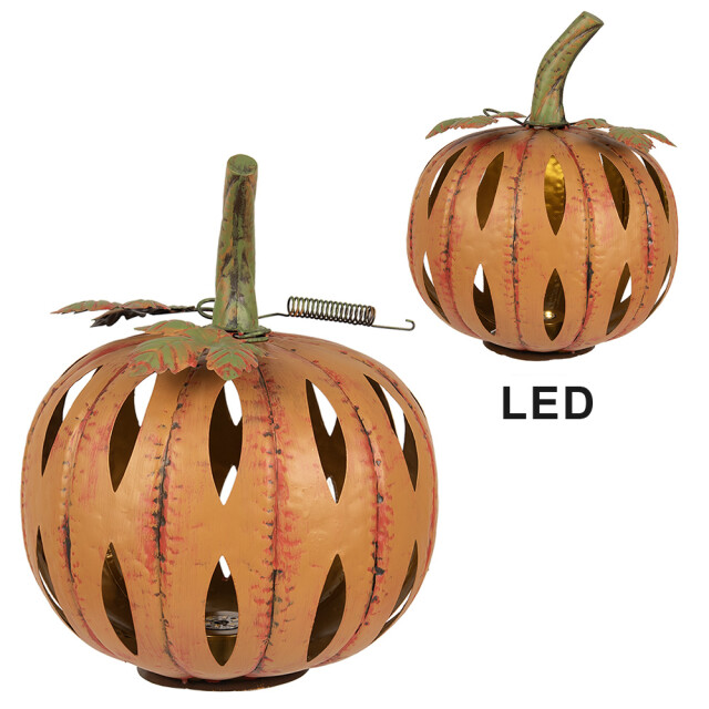 Clayre & Eef Decoratie met led pompoen Ø 28x34 cm ijzer 2927598 large