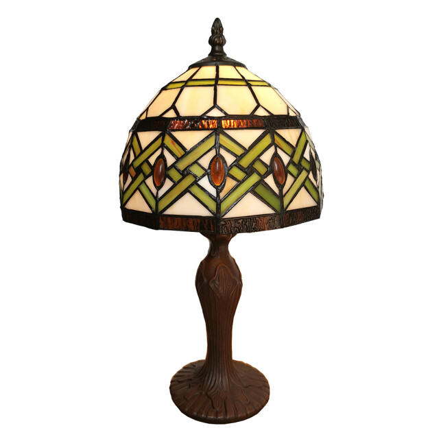 LumiLamp Tiffany tafellamp 21x21x33 cm groen glas tiffany bureaulamp 1088660 large