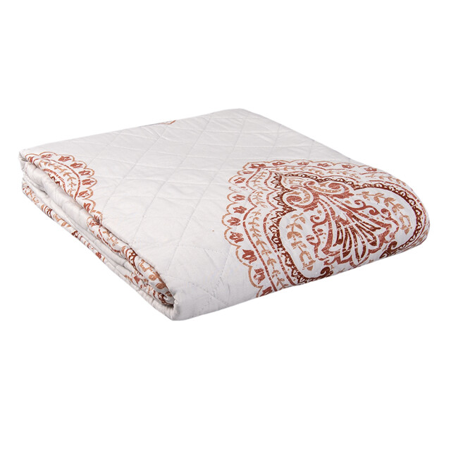 Clayre & Eef Bedsprei 2-persoons rood katoen polyester rechthoek sprei 1459041 large