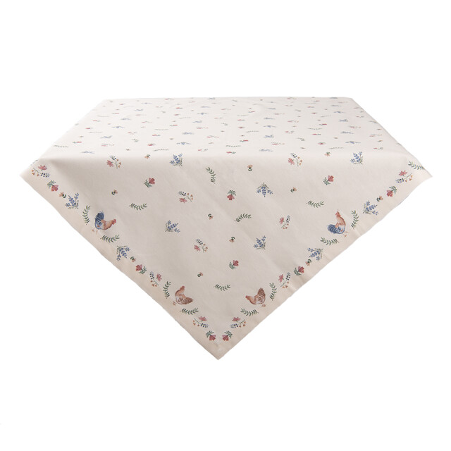 Clayre & Eef Tafelkleed 150x250 cm blauw katoen rechthoek kip en haan 1533392 large