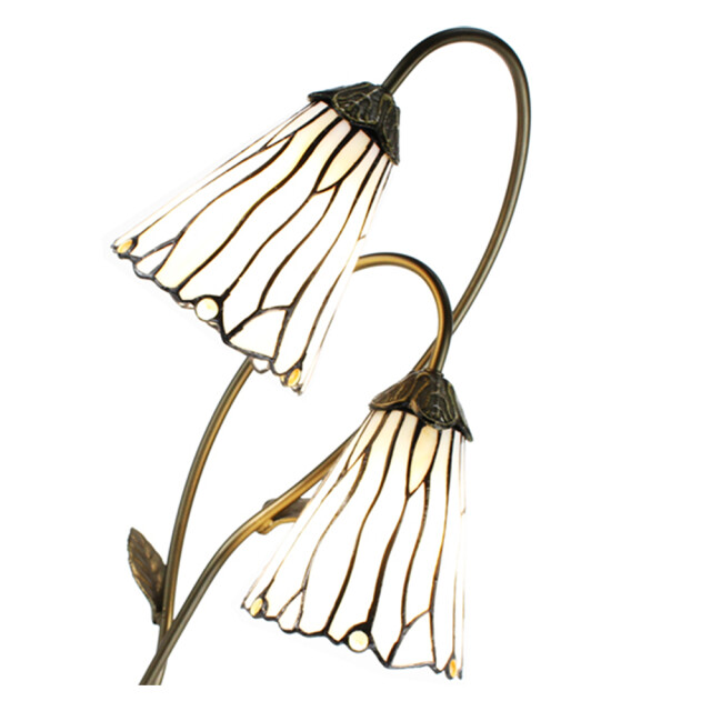 LumiLamp Tiffany tafellamp 61 cm wit glas tiffany bureaulamp 2035466 large