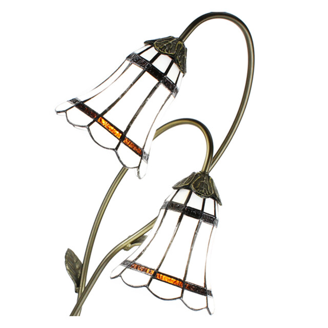 LumiLamp Tiffany tafellamp 61 cm wit kunststof glas tiffany bureaulamp 2035467 large