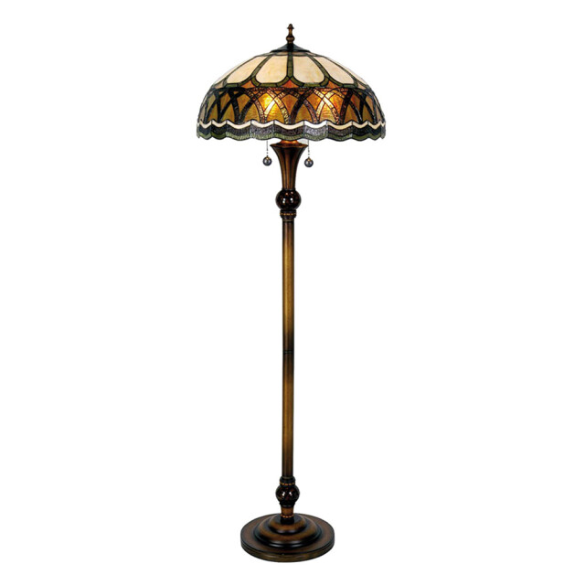 LumiLamp Tiffany vloerlamp Ø 56x164 cm beige glas halfrond staande lamp 1088498 large