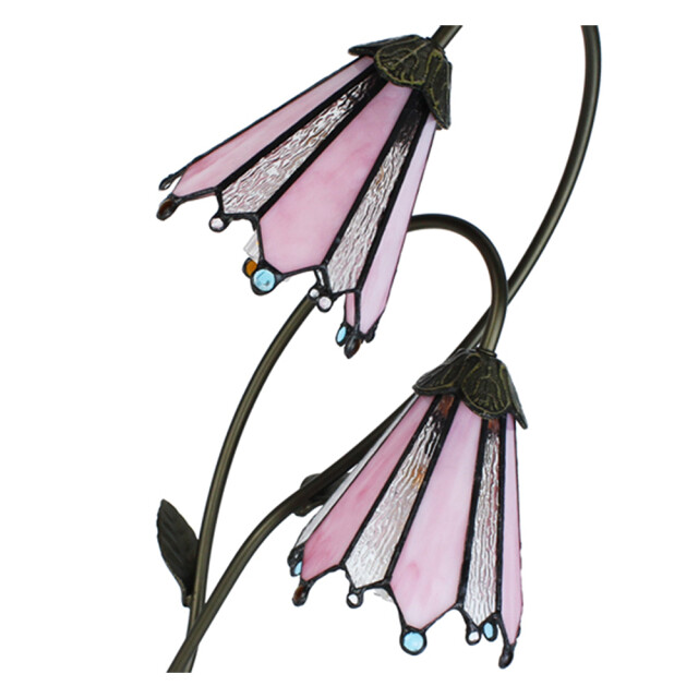 LumiLamp Tiffany tafellamp 61 cm roze glas tiffany bureaulamp 2035465 large