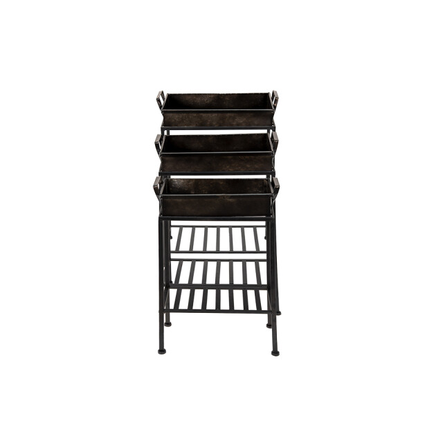 Clayre & Eef Plantenstandaard set van 3 ijzer plantentafel 2003104 large