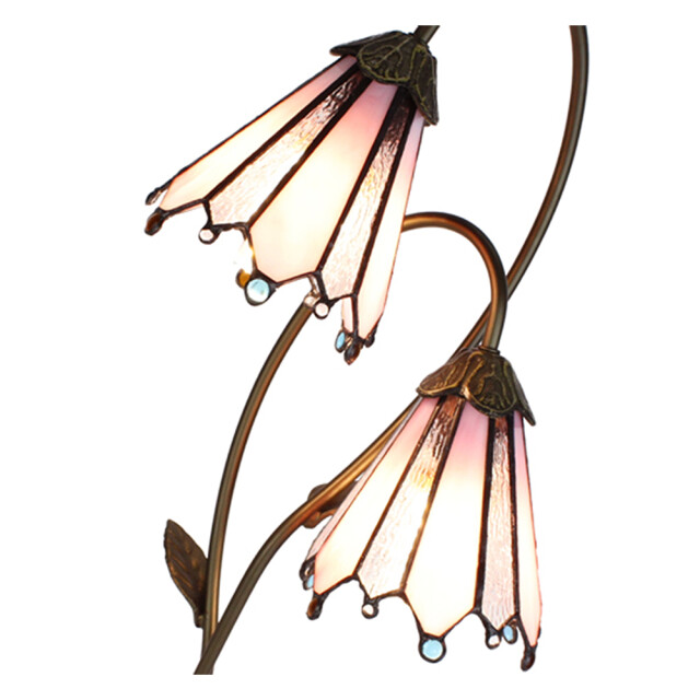 LumiLamp Tiffany tafellamp 61 cm roze glas tiffany bureaulamp 2035465 large